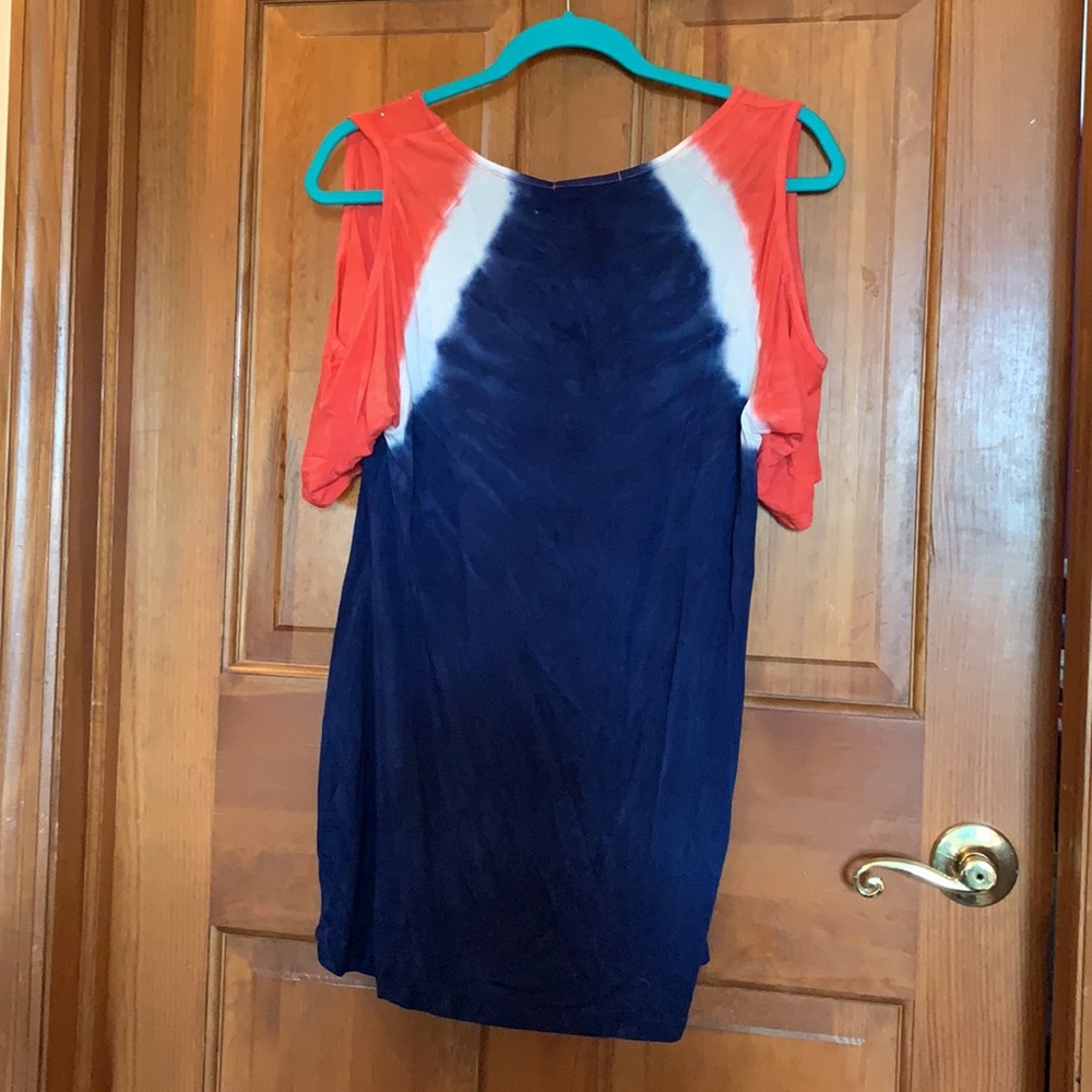 Red , white and blue shirt with rhinestones - Picture 4 of 5